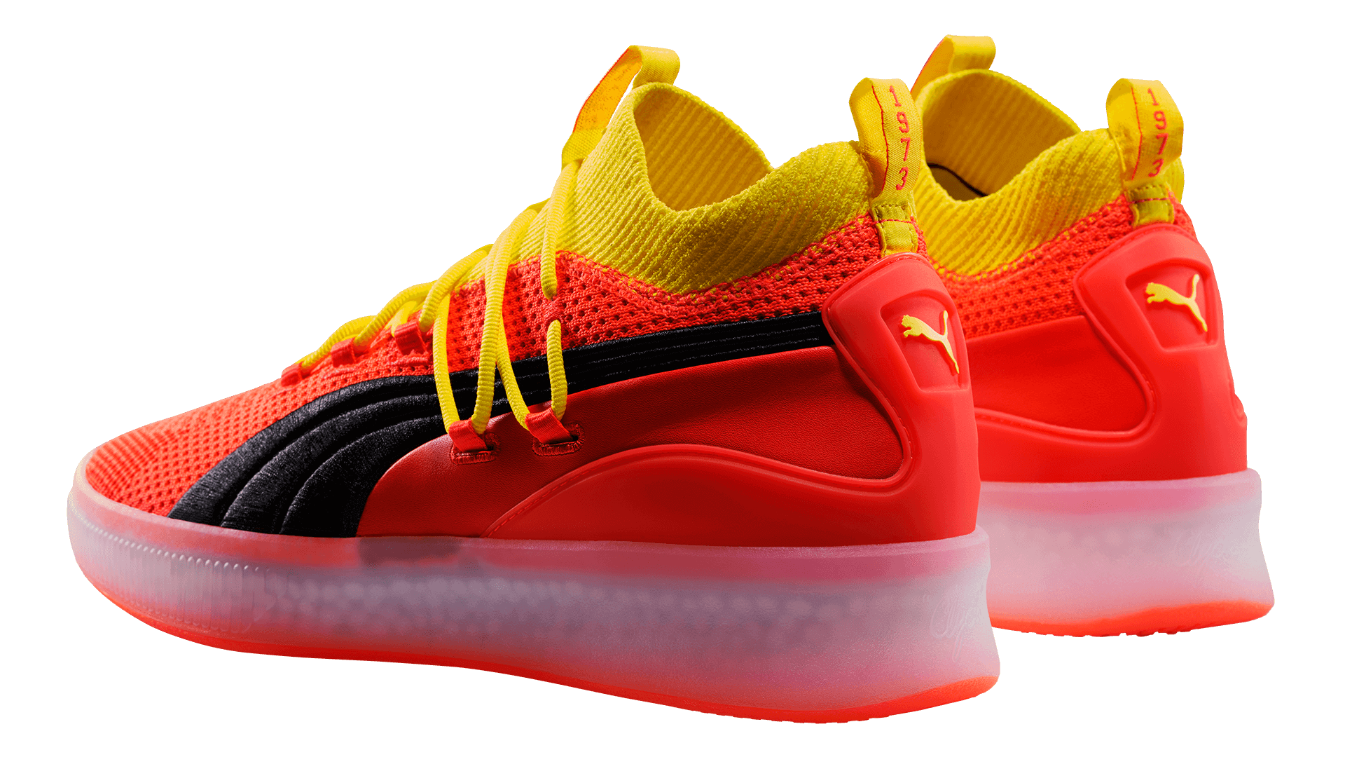 puma clyde court disrupt orange black yellow