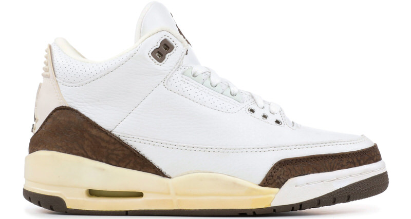 white and brown jordan 3s