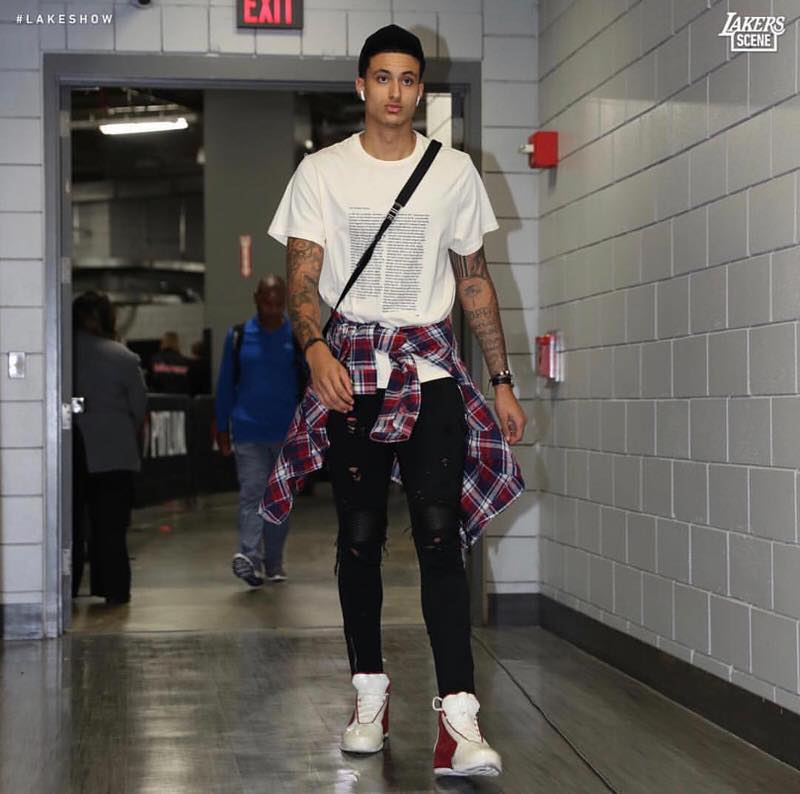 Kyle Kuzma's edgy pregame fits include leather, oversized sweaters