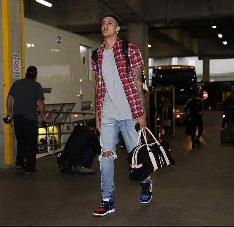 Kyle Kuzma's edgy pregame fits include leather, oversized sweaters