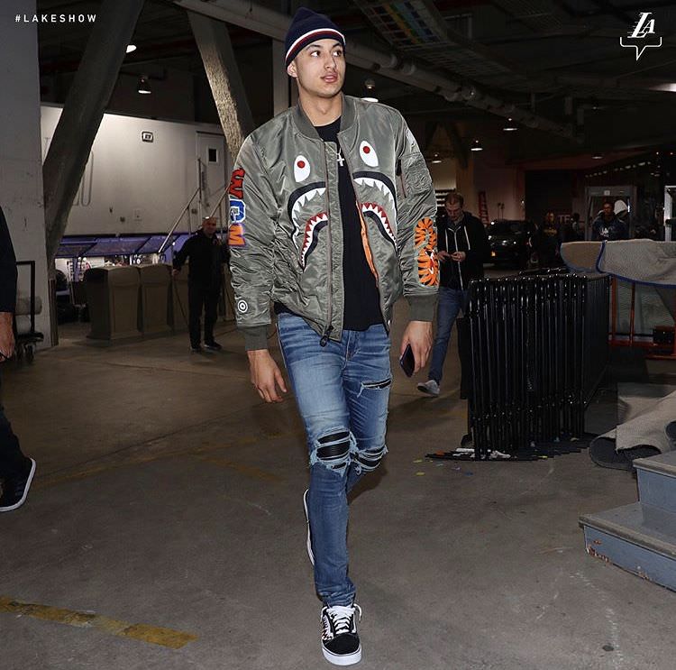 Kyle Kuzma's edgy pregame fits include leather, oversized sweaters