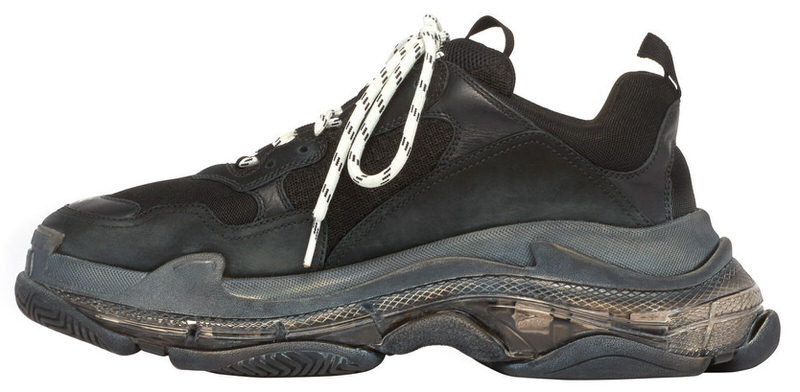 Gray Triple S Mesh and Leather Sneakers Balenciaga MR