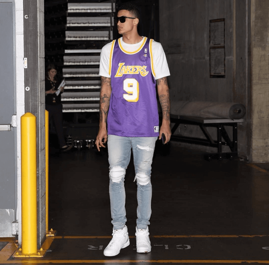 Kyle Kuzma's edgy pregame fits include leather, oversized sweaters