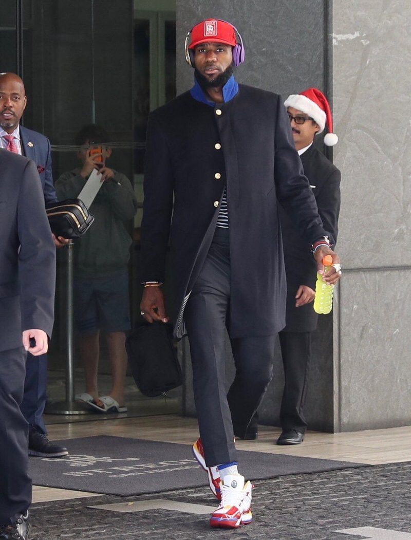 LeBron James showing his styling super powers with the LeBron III "Superman."