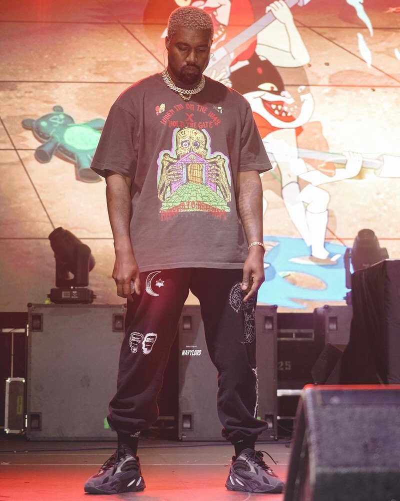 kanye west in yeezy 700