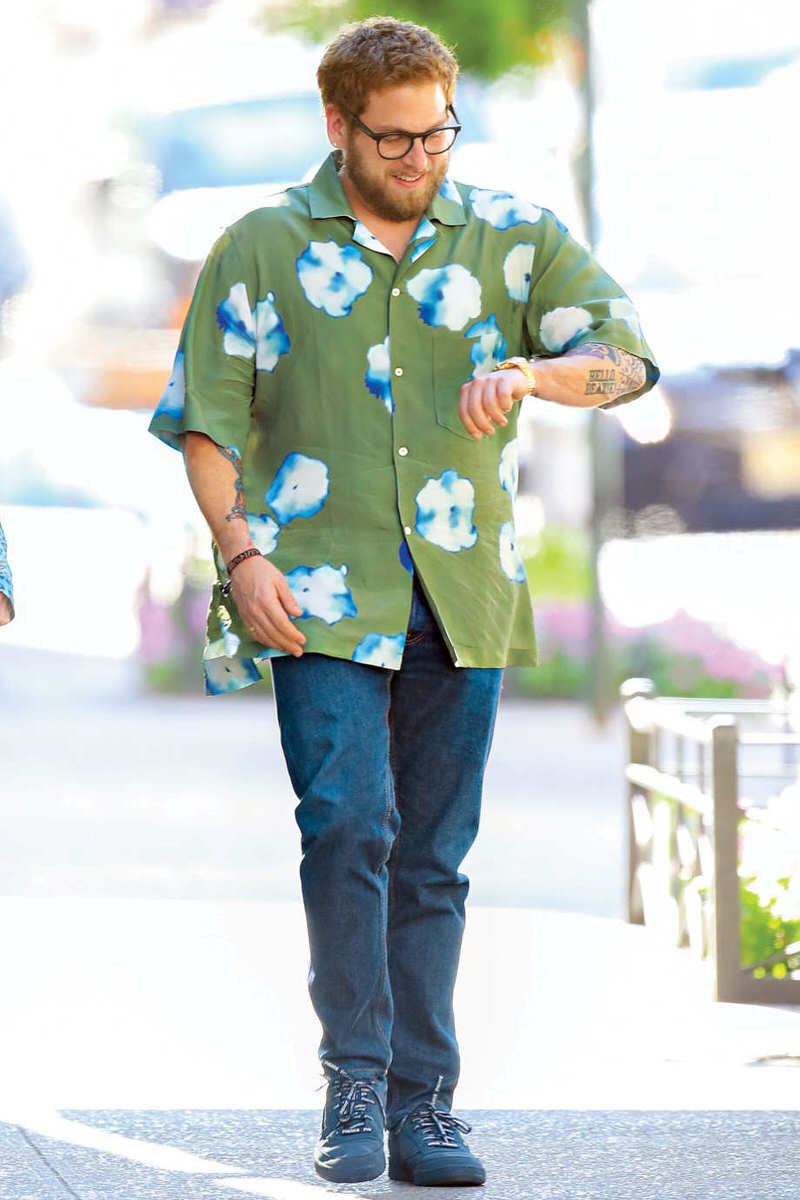 Jonah Hill with the Palace x Reebok Club C.