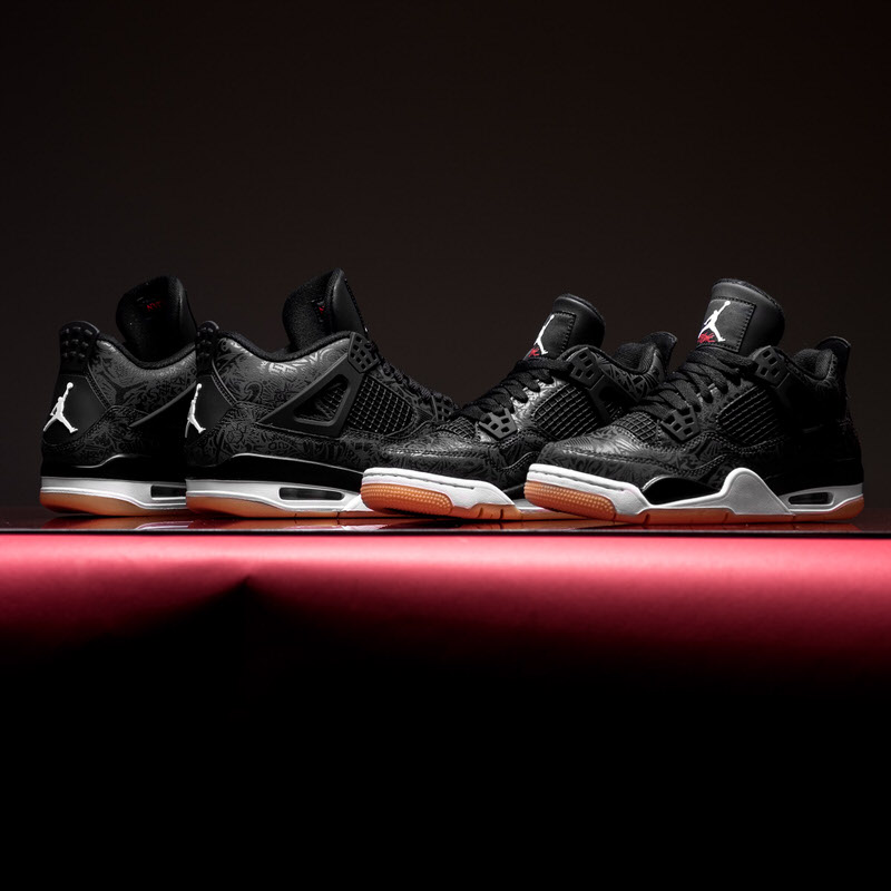 retro 4 laser black