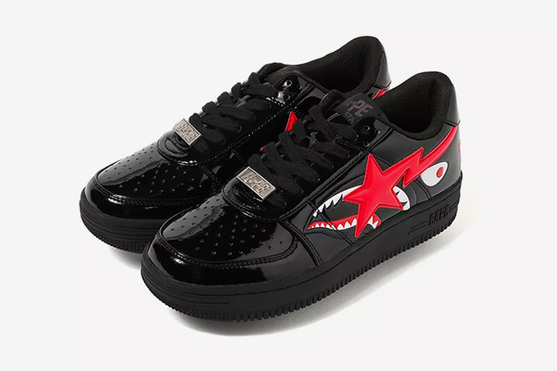 A Bathing Ape BAPESTA Gets Patent Leather Treatment | Nice Kicks