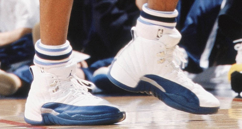 jordan 12 french blue on feet