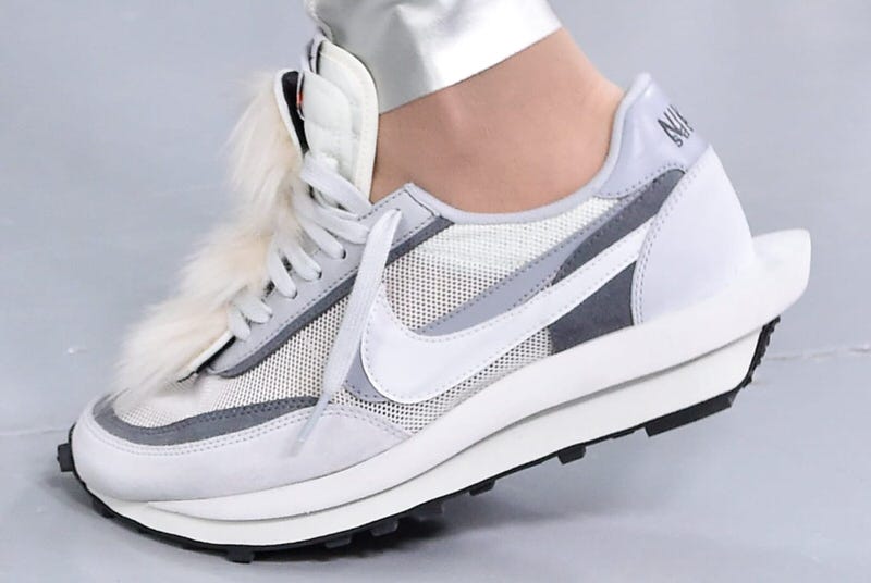 white and grey sacai nike