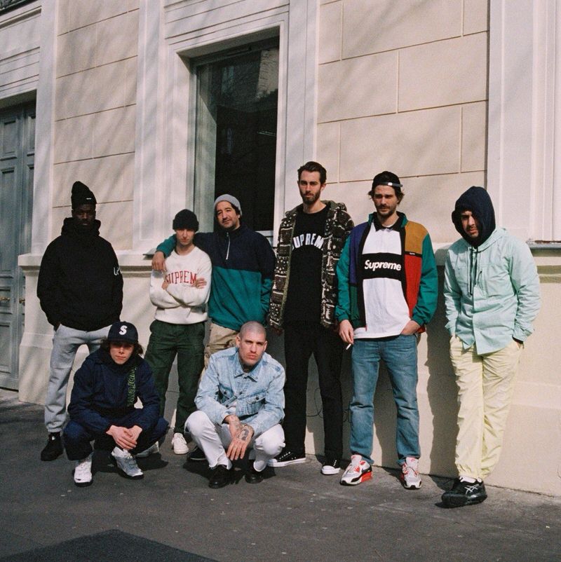 The Supreme skate team in Paris.