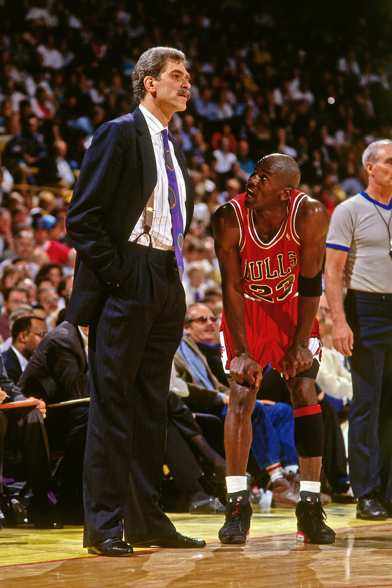 Michael Jordan wearing Black Infrared Air Jordan VI (6