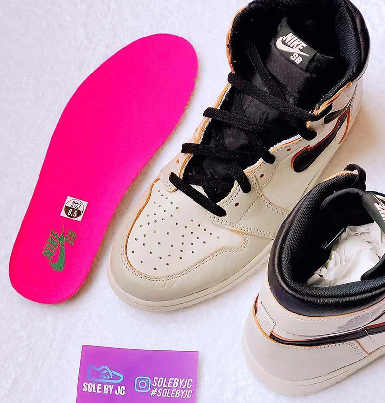 Another Look at the Nike SB x Air Jordan 1 Light Bone Black Nice