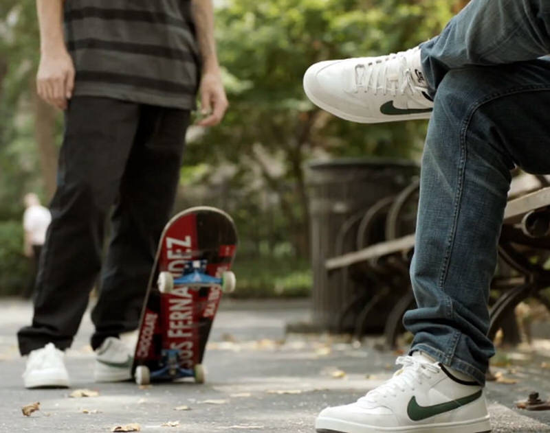 Gino Iannucci appeared in the Nike SB Challenge Court commercial with tennis star, John McEnroe, where he united his loose skate style with easy going apparel pieces that helped zero in the focus on his and McEnroe's signature shoes.