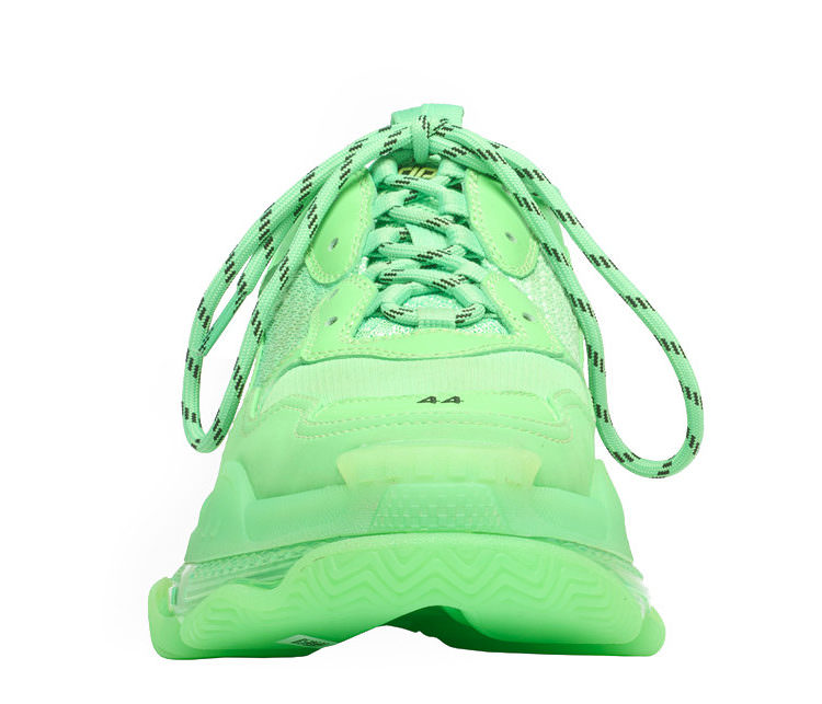 slime green balenciaga triple s