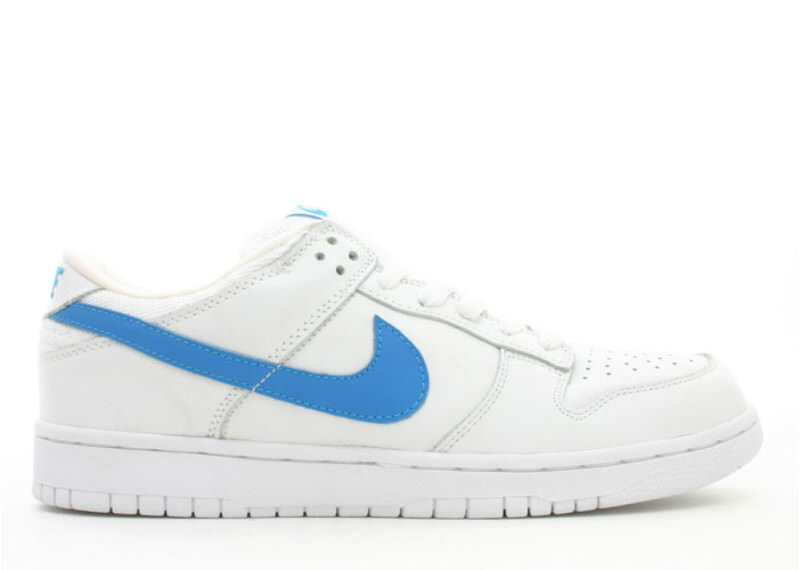 white and blue nike sb