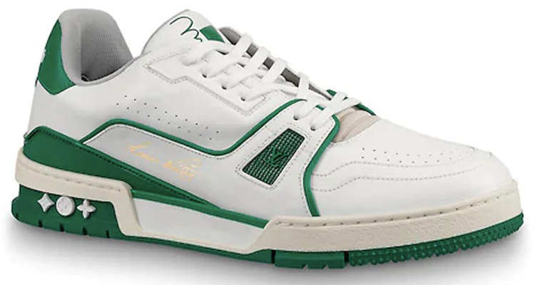 Louis Vuitton Trainer Sneaker Strips White Green Men's Sneakers Shoes