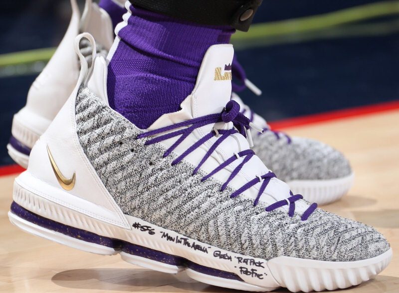 white and purple lebron 16