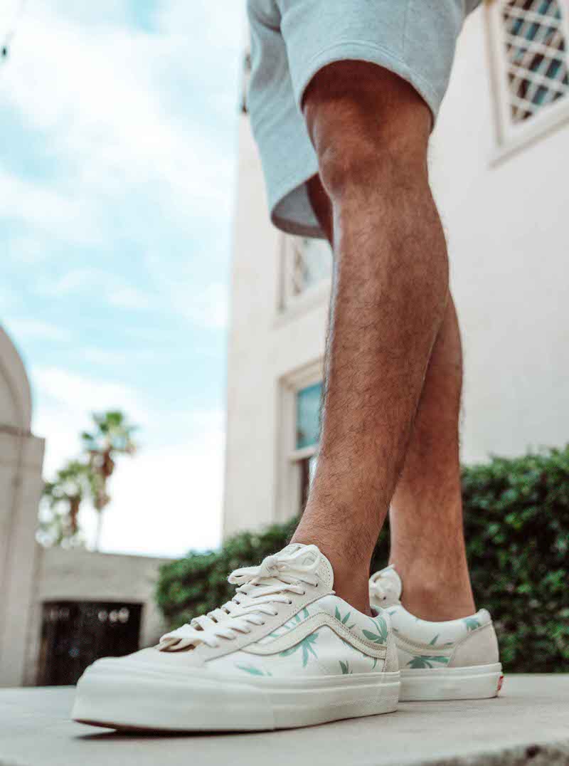 vans style 36 modernica light blue repeat palm leaf