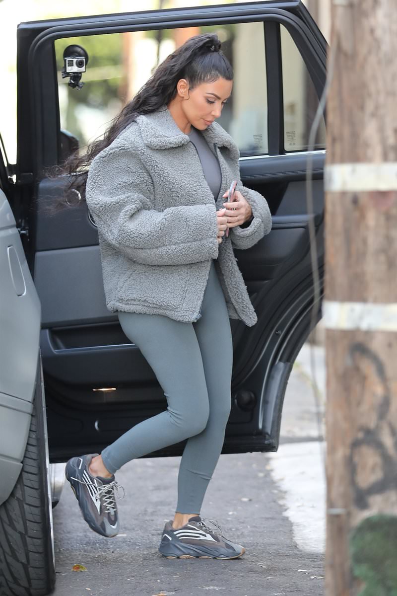 Kim Kardashian in the adidas Yeezy Boost 700 V2 "Geode"