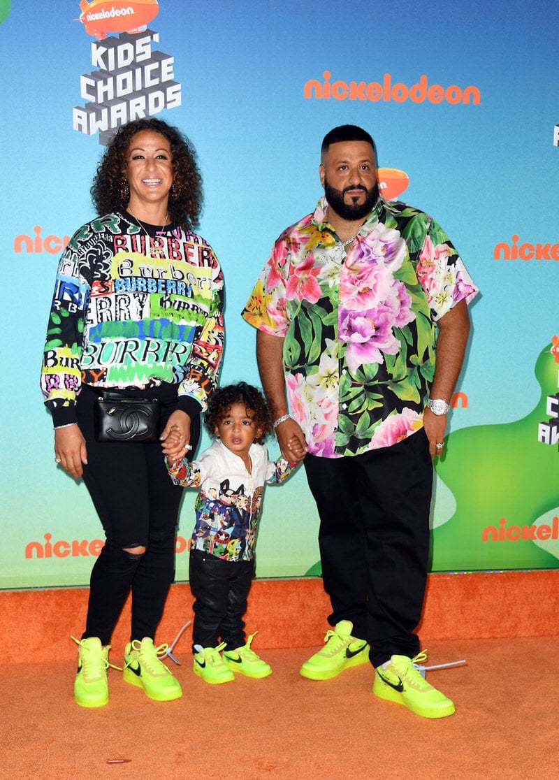 DJ Khaled's family in the Off White x Air Force 1 Low 