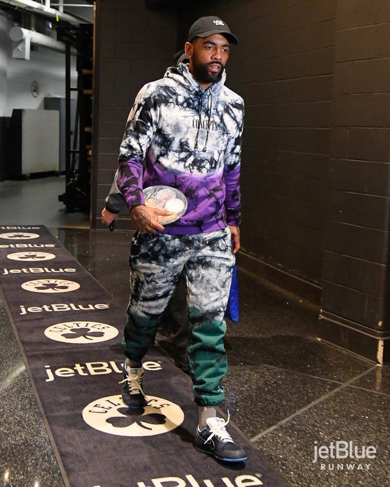 Kyrie Irving in the Concepts x Nike Dunk SB Low "Blue Lobster"