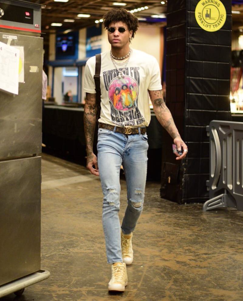 Kelly Oubre Jr in the CLOT x Converse Chuck Taylor 