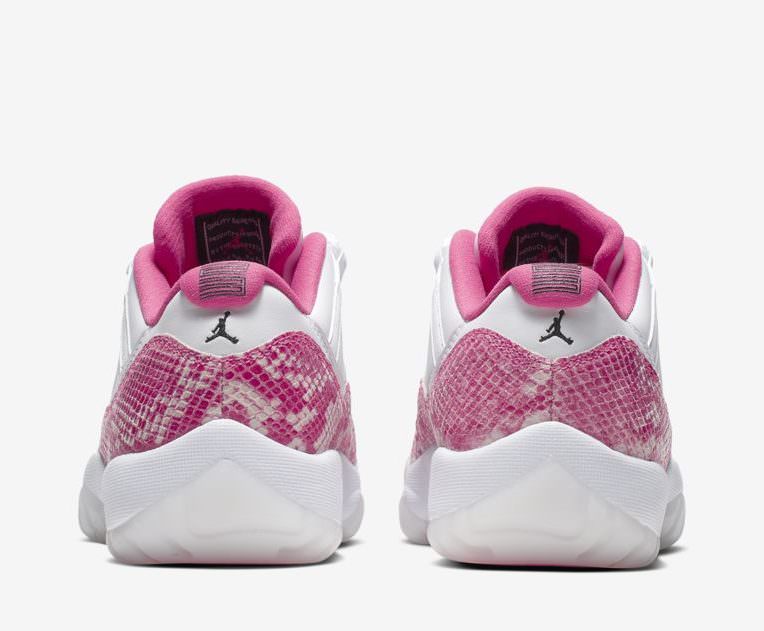 white and pink snakeskin 11s