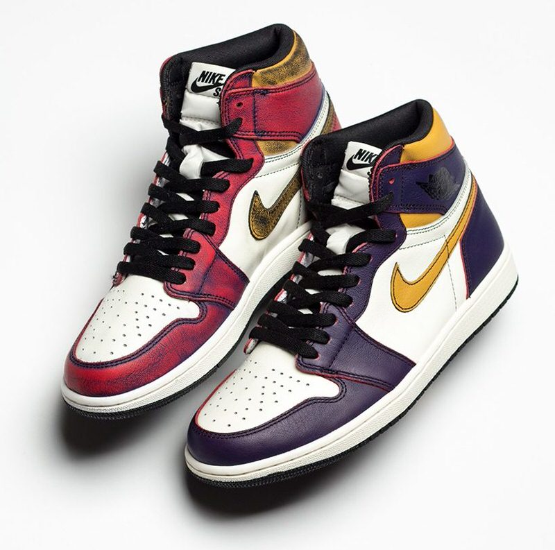 nike sb x air jordan 1 retro high og lakers