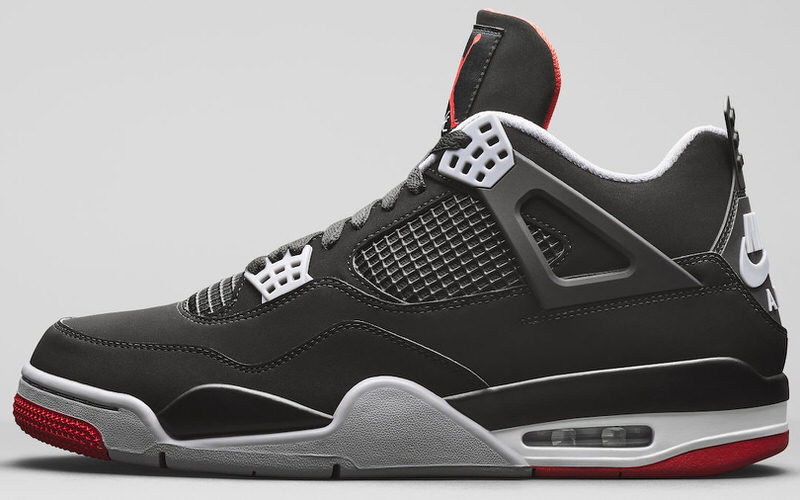 jordan 4 black white red