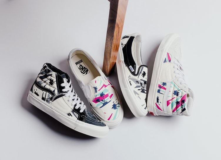 Palm tree slip on vans hot sale
