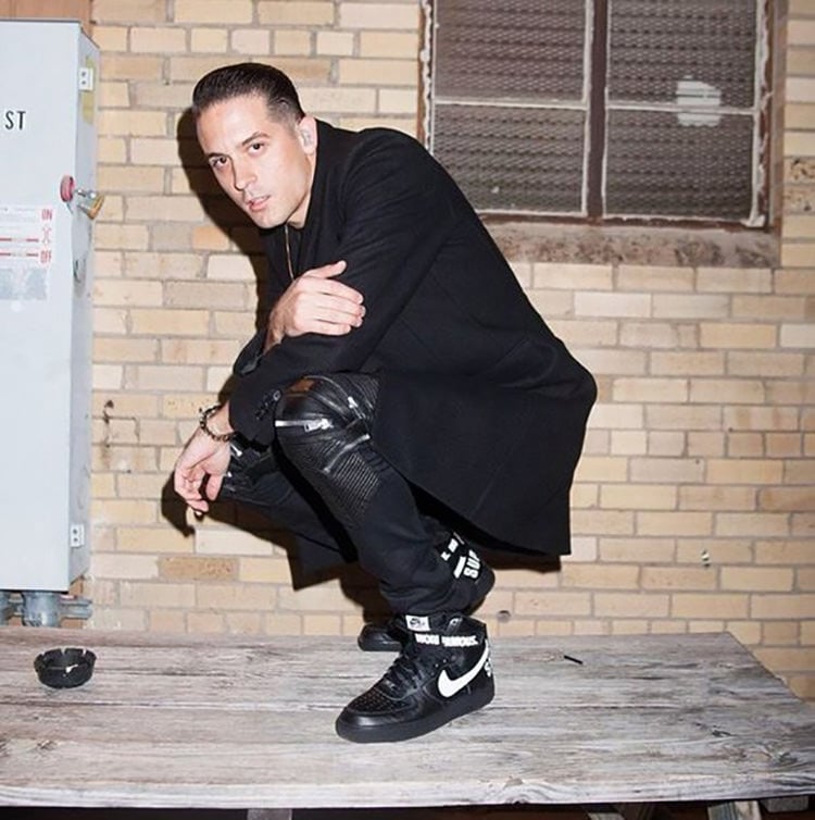 G-Eazy applies a minimalist approach by styling the Supreme x Nike Air Force 1 High with skinny Balmain jeans and a sleek topcoat.