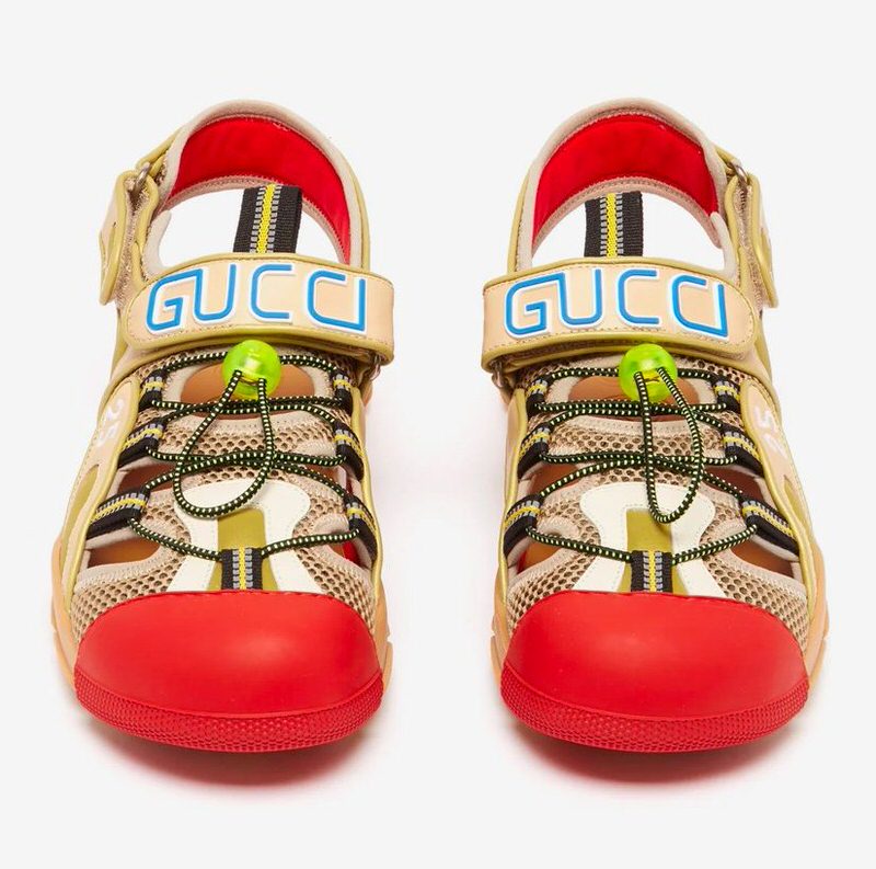 Gucci Leather and Mesh Sandals