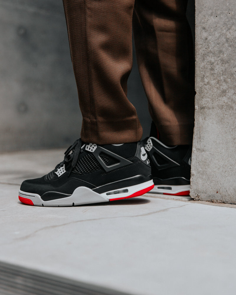 Here's How the 2019 Air Jordan 4 Black/Red Looks On Foot | Nice Kicks