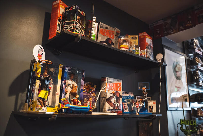 Aside from vintage apparel and sneaker finds, Senseless also has an array of collectible figures and cereal box.