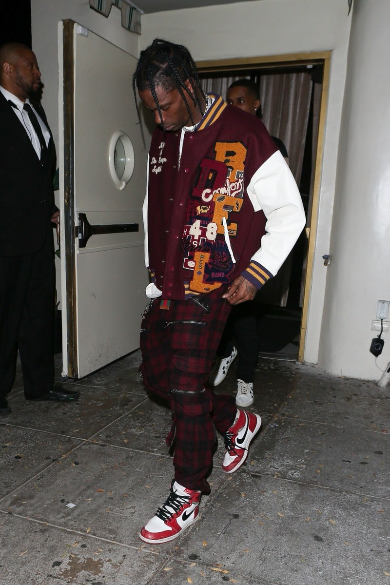 Travis Scott's oversized letterman look has all the bells and whistles, as well as an extra emphasis on embroidery.
