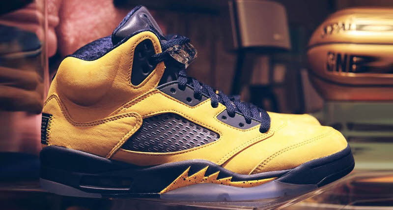 jordan 5 retro michigan pe