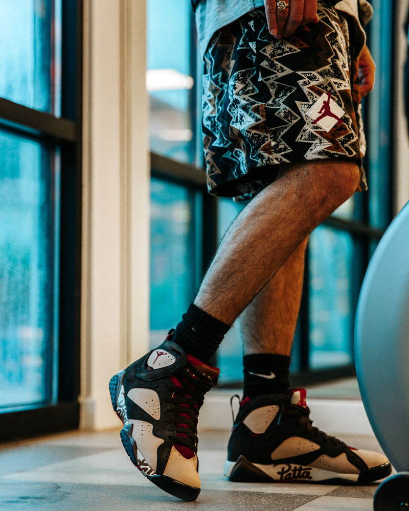 jordan 7 bordeaux low on feet