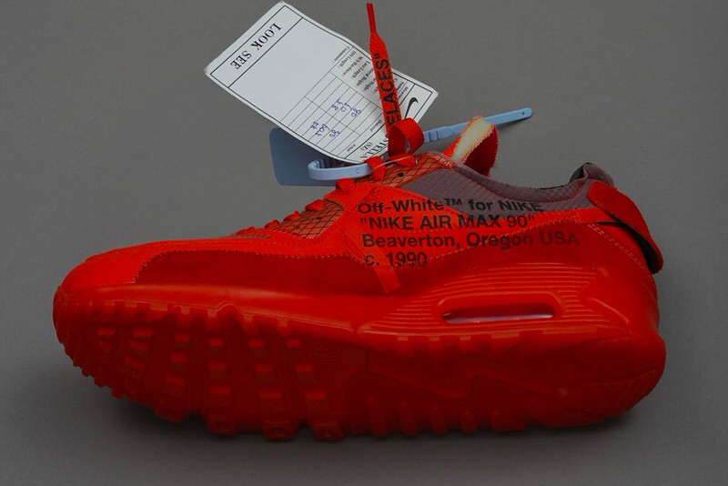 off white nike air max 90 university red