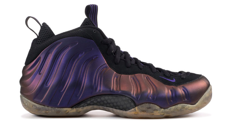 foamposite eggplant on feet