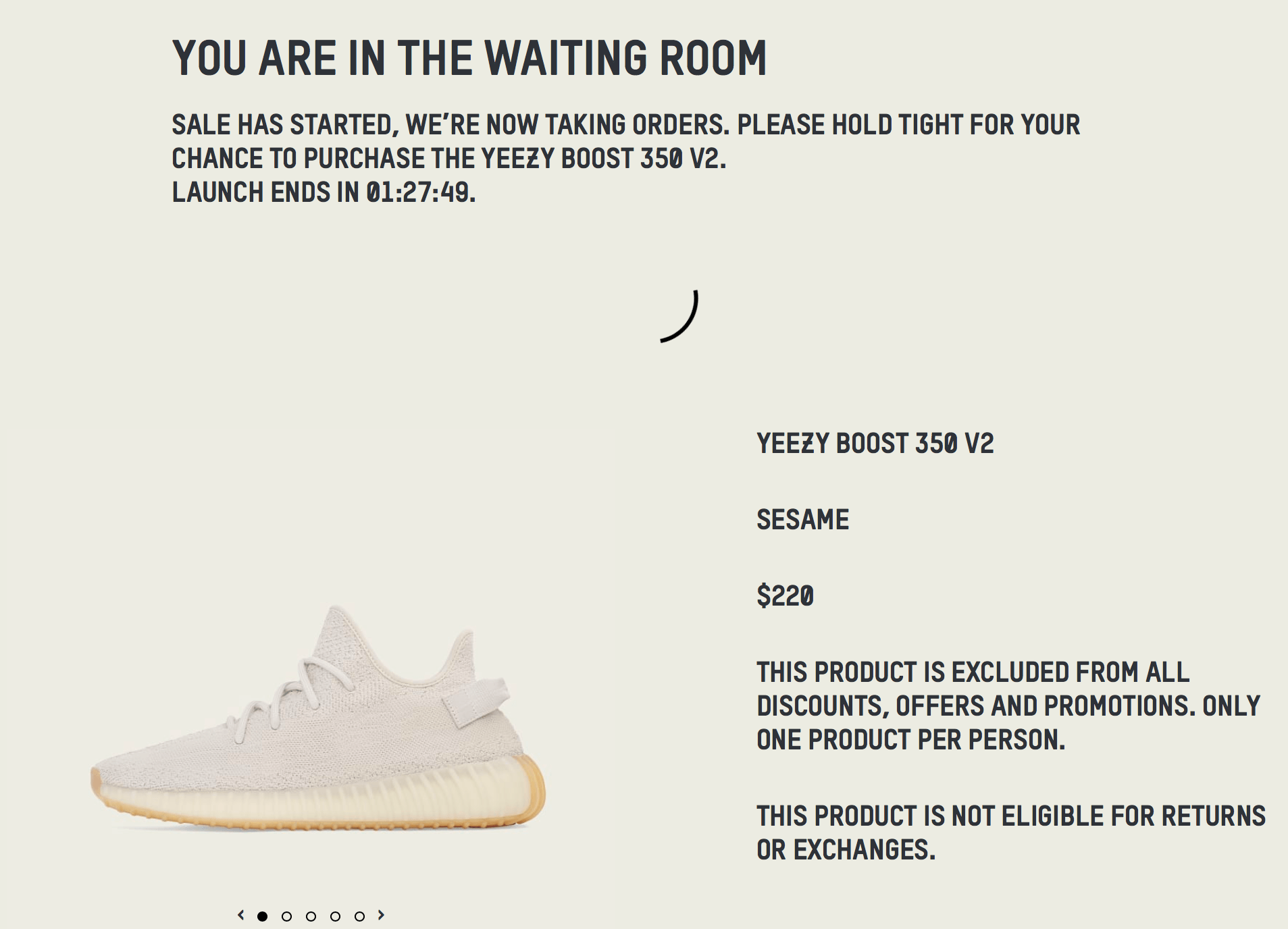 how to get out of the waiting room on adidas