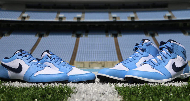 blue jordan football cleats