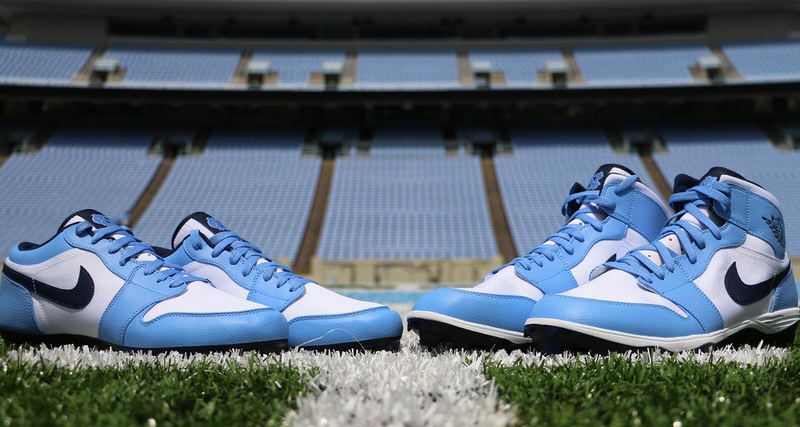 blue jordan football cleats