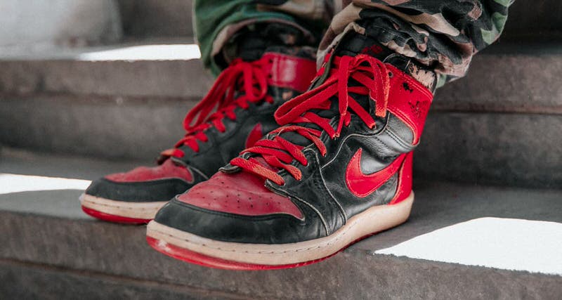 air jordan 1 banned on feet