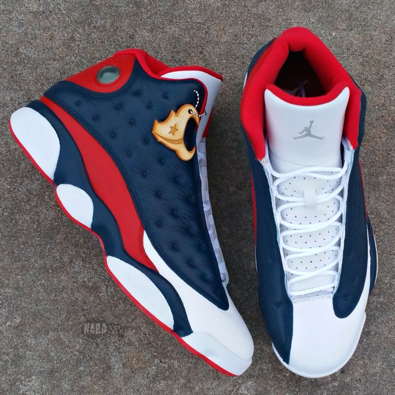 red custom jordan 13