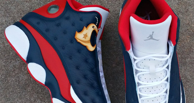 This Custom Air Jordan 13 Texans is an Automatic Touchdown