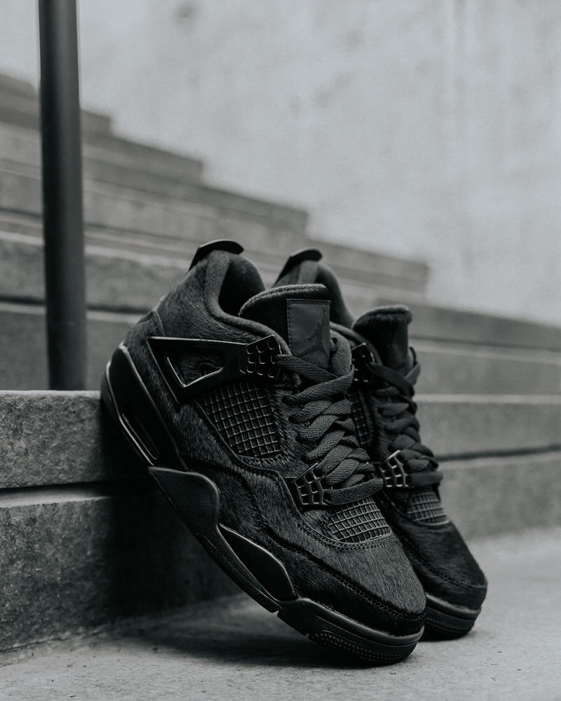 jordan 4 black fur