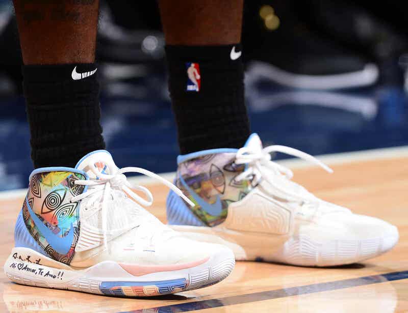 kyrie irving shoes on feet