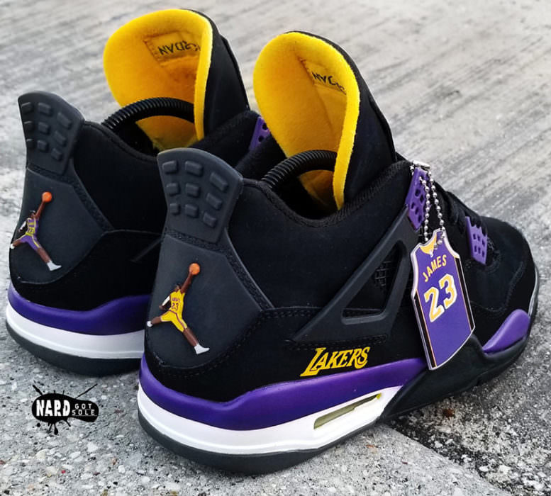 Custom Air Jordan 4 Gets the Showtime Lakers Treatment | Nice Kicks