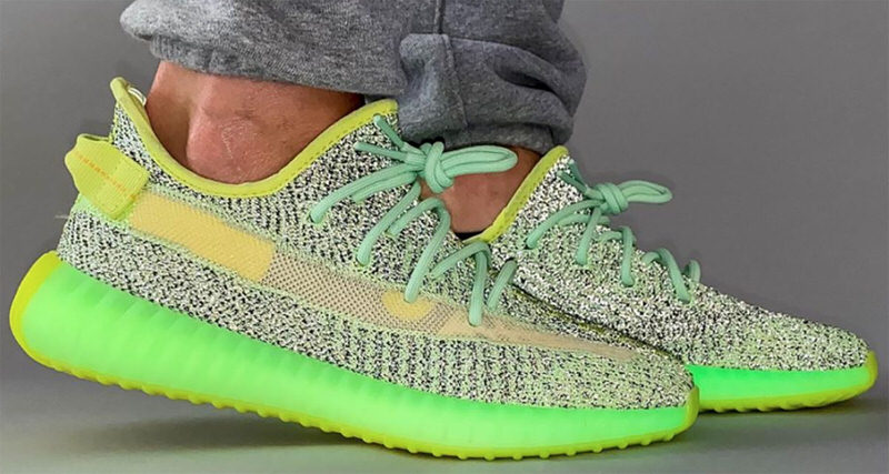 yeezy 350 glow in the dark on feet